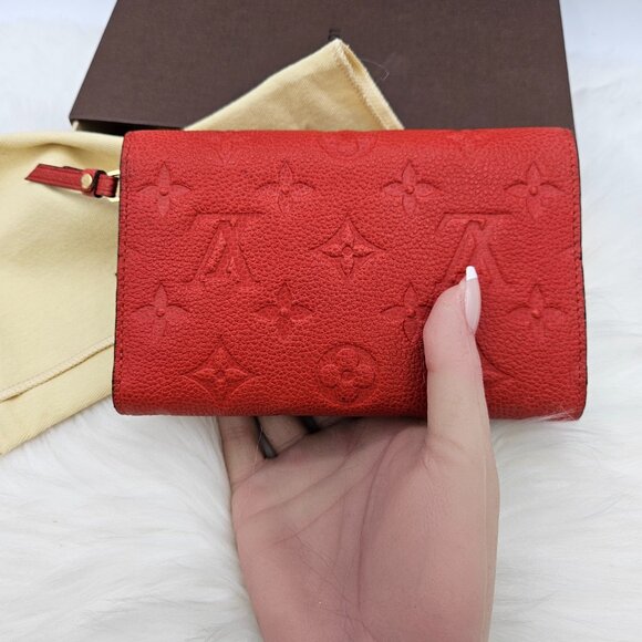 Louis Vuitton Red Cerise Empreinte Compact Wallet - Picture 6 of 17